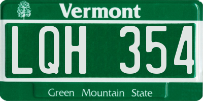VT license plate LQH354
