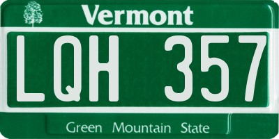 VT license plate LQH357