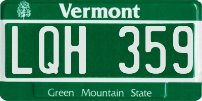 VT license plate LQH359