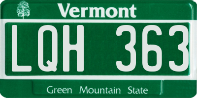 VT license plate LQH363
