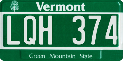 VT license plate LQH374
