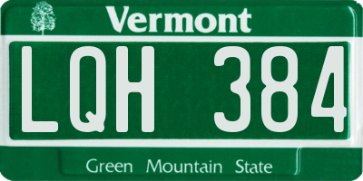 VT license plate LQH384