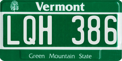 VT license plate LQH386