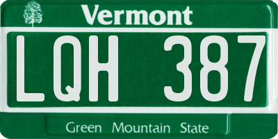 VT license plate LQH387