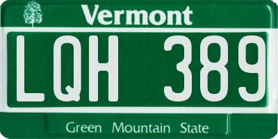 VT license plate LQH389