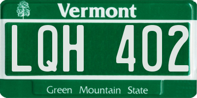 VT license plate LQH402