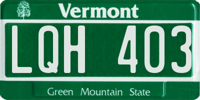 VT license plate LQH403