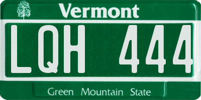 VT license plate LQH444