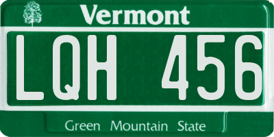 VT license plate LQH456