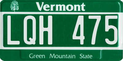 VT license plate LQH475