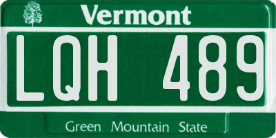 VT license plate LQH489