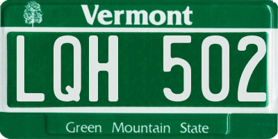 VT license plate LQH502