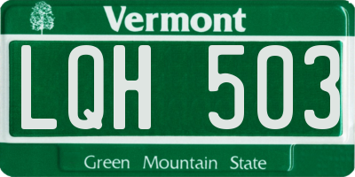 VT license plate LQH503