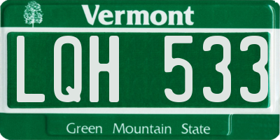 VT license plate LQH533