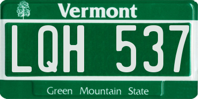 VT license plate LQH537