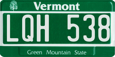 VT license plate LQH538