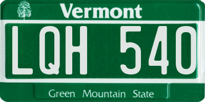 VT license plate LQH540