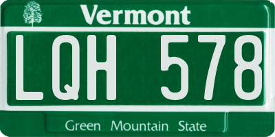 VT license plate LQH578