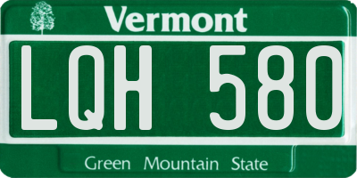 VT license plate LQH580