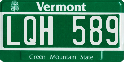 VT license plate LQH589