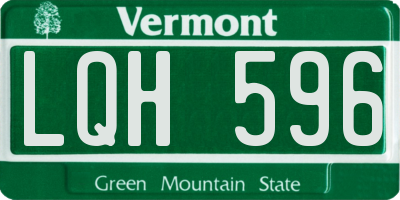 VT license plate LQH596