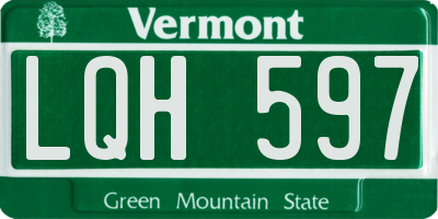 VT license plate LQH597
