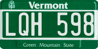 VT license plate LQH598