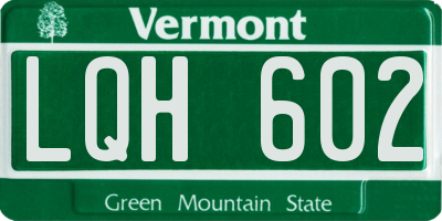 VT license plate LQH602