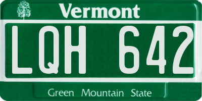 VT license plate LQH642