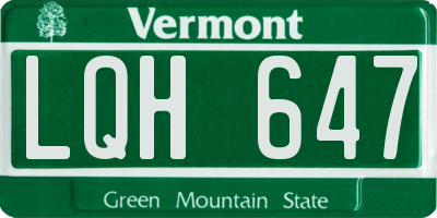 VT license plate LQH647