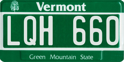 VT license plate LQH660