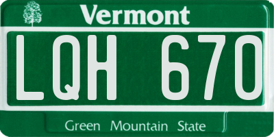VT license plate LQH670