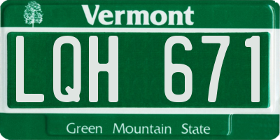 VT license plate LQH671