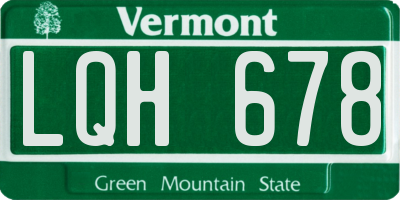 VT license plate LQH678