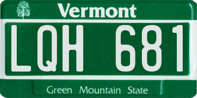VT license plate LQH681