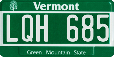 VT license plate LQH685