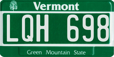VT license plate LQH698