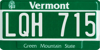 VT license plate LQH715