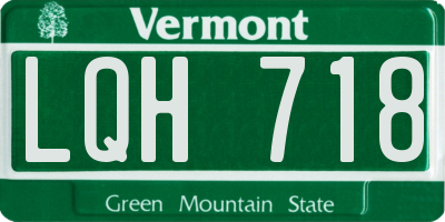 VT license plate LQH718
