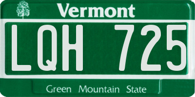 VT license plate LQH725