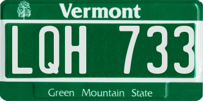 VT license plate LQH733
