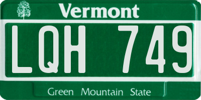 VT license plate LQH749