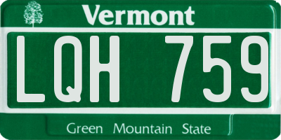 VT license plate LQH759