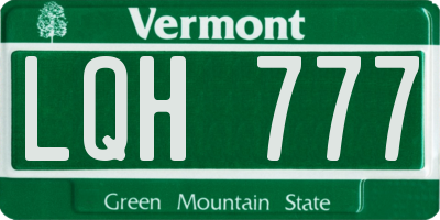 VT license plate LQH777