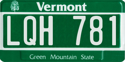 VT license plate LQH781