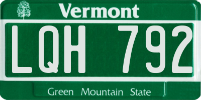 VT license plate LQH792