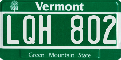 VT license plate LQH802