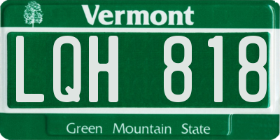 VT license plate LQH818
