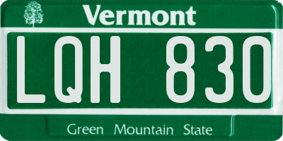 VT license plate LQH830