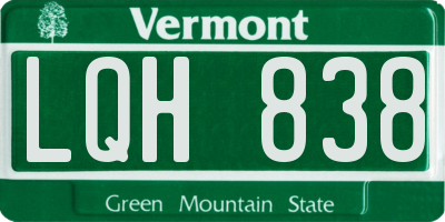 VT license plate LQH838